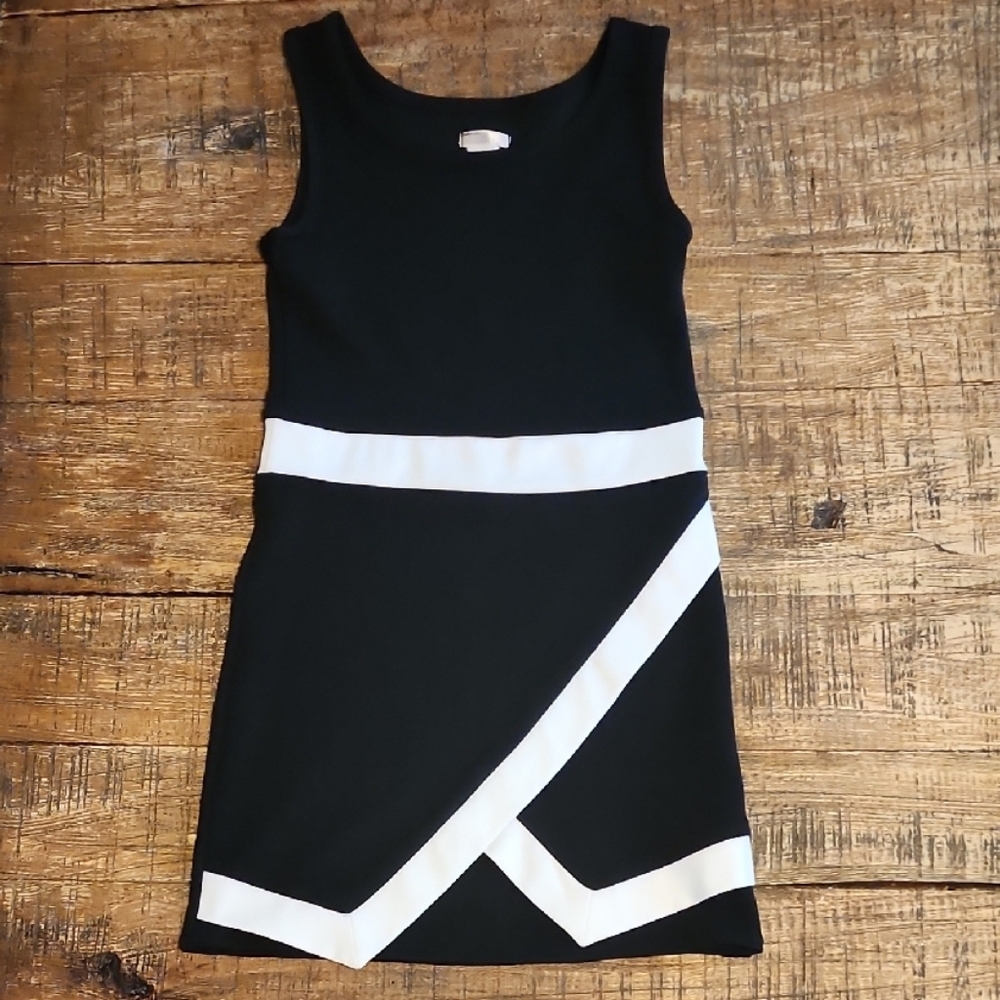 Sally Miller Black and White Asymmetrical Bodycon Mini Dress